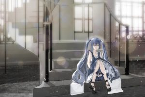双马尾,原创,青发,连衣裙,长发,黄色眼