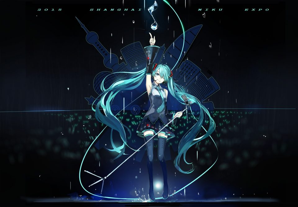 初音ミク 黑丝 双马尾 VOCALOID 絶対領域