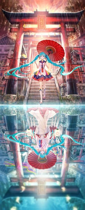 VOCALOID,初音ミク,藤ちょこ,双马尾
