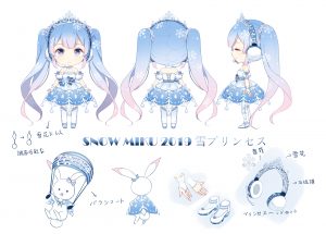 チビ,初音ミク,双马尾,VOCALOID,雪ミク