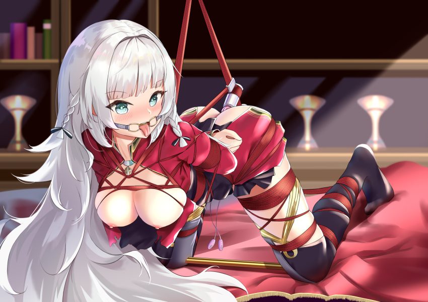 捆绑play 脸红 露胸 黑丝