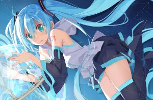 VOCALOID,初音ミク,长发,single,脸红