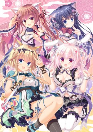 兽耳,兔耳,cleavage,風魔たま,風魔ゆら,猫飼律,猫耳,剑,鷹乃ゆき,黑丝,Whirlpool