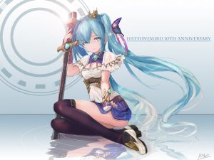 初音ミク,剑,黑丝,VOCALOID