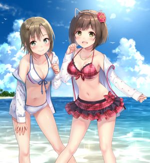 アイドルマスターシンデレラガールズ,前川みく,多田李衣菜,水着,みくりーな,海,ビキニ,C90