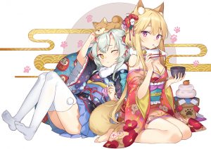 オリジナル,女の子,C93,狐耳,ソックス足裏,ミニ着物