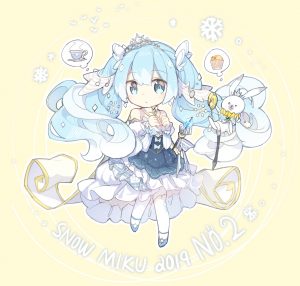 初音ミク,VOCALOID,落書き,2019年雪ミク衣装,雪ミク