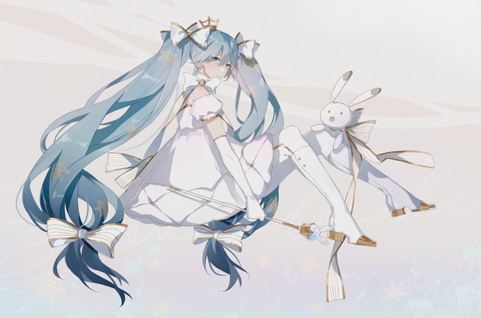 ボーカロイド 初音ミク 雪ミク 雪音 Sumery ソロ Highres 前髪