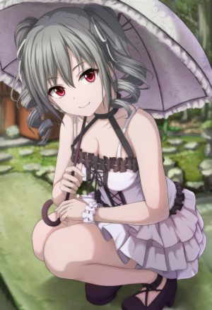 ならふめ,神崎蘭子,偶像大师,灰姑娘女孩,cleavage,连衣裙,雨伞